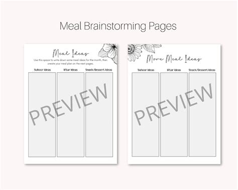 Ramadan Meal Planner Template For Meal Planning Ramadan T Ramadan