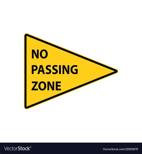 Usa Traffic Road Signs No Passing Zone Royalty Free Vector