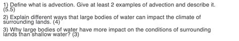 Solved 1) Define what is advection. Give at least 2 examples | Chegg.com