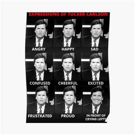 The Expressions Of Tucker Carlson Premium Matte Vertical Poster