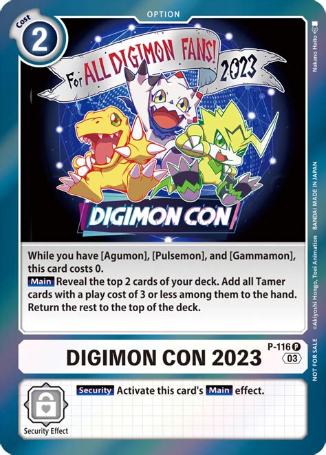 Digimon Con 2023 Official Tournament Pack Vol 11 Digimon Promotion Cards Digimon Card Game