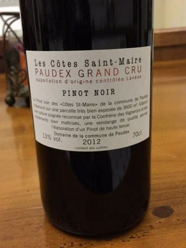 Commune De Paudex Les C Tes Saint Maire Pinot Noir Vivino Us