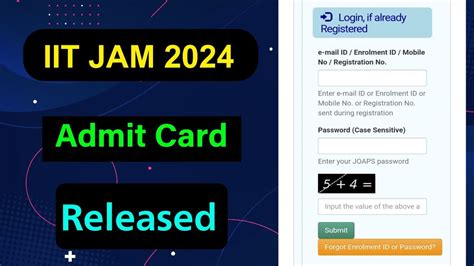 Iit Jam 2024 Admit Card Released Iit Jam 2024 Admit Card Declared