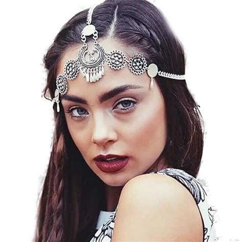 Missgrace Metal Chain Jewelry Headband Head Hair Band Tassels Bridal