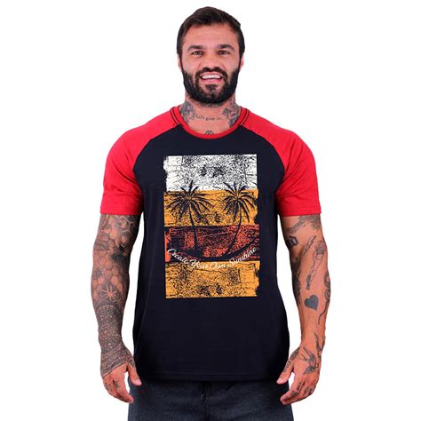 Camiseta Tradicional Masculina Manga Curta Mxd Conceito Palm Island