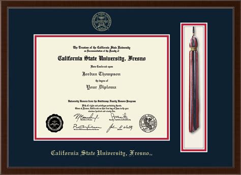 California State University Fresno Tassel Edition Diploma Frame In