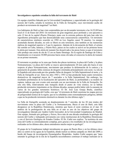 Investigadores Espa Oles Estudian La Falla Del Terremoto De Hait Un