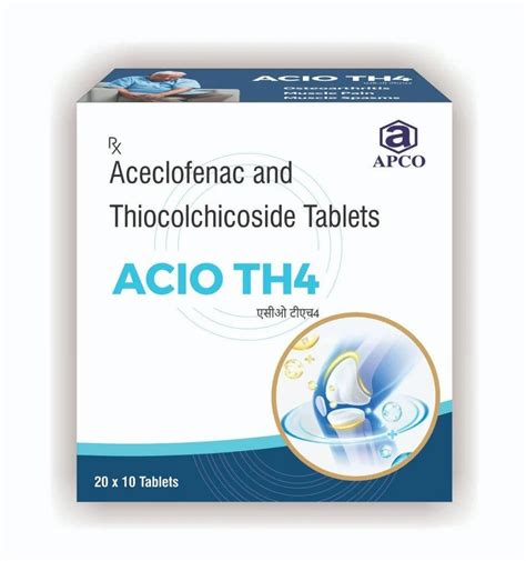 Apco ACIO TH4 Aceclofenac Thiocolchicoside Tablets 100 Mg At Rs 480