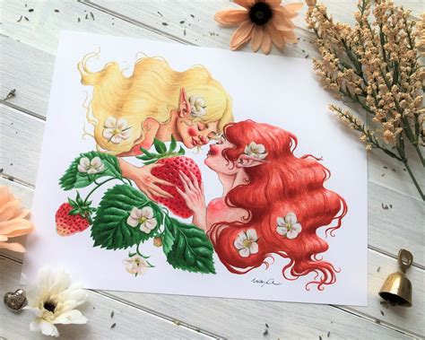 Strawberry Faeries Lgbtq Art Lesbian Art Lesbian Faeries Gay Fairies