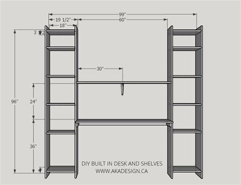 Diy Built In Desk And Shelves Tutorial With Drawings And Photos