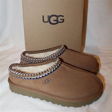 Ugg Shoes New Ugg Mens Tasman Suede Shearling Lined Slip On Slippers Chestnut 2 Poshmark