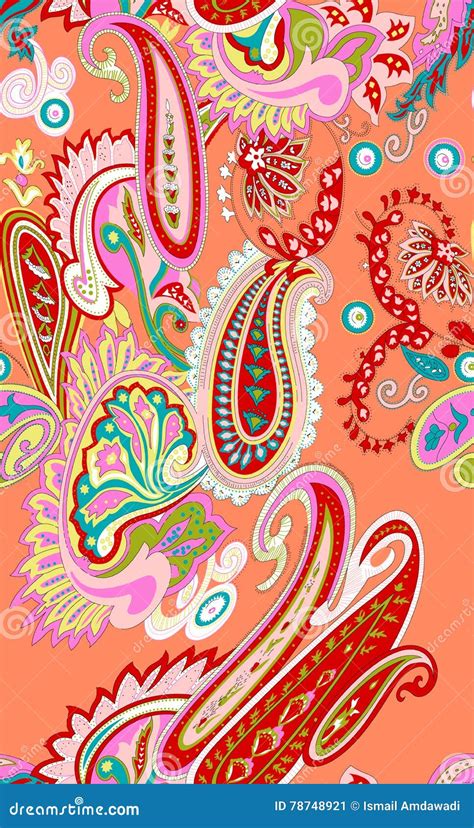 Colorful Paisley Seamless Pattern Stock Illustration Illustration Of