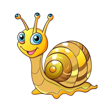 Personaje De Dibujos Animados De Caracol Vector Premium