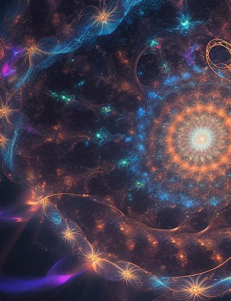 Um Padr O Hipnotizante De Part Culas De Luz Fractal Ondulando E Fluindo