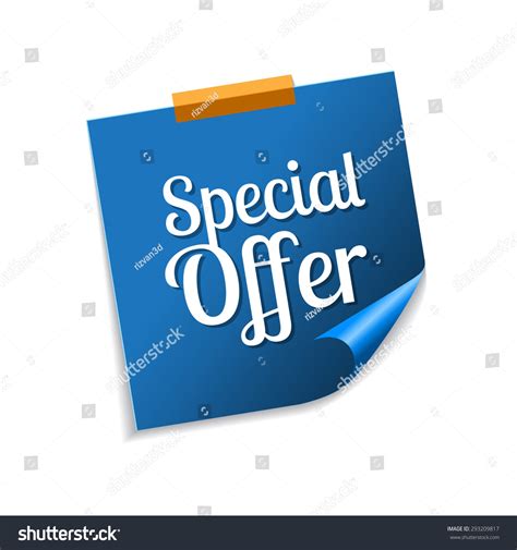 Special Offer Blue Sticky Notes Vector Stock Vector Royalty Free