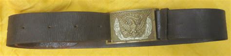 Fine Civil War M1851 Brown Leather Nco Belt And Eagle Buckle With