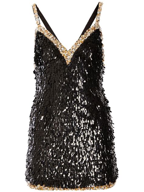 Retrof Te Ivanna Sequin Embellished Minidress In Black Lyst