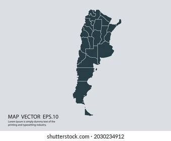 Argentina Map Vector Isolated On Gray Stock Vector Royalty Free