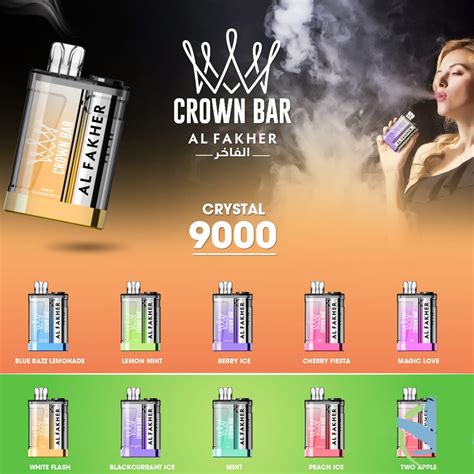 Al Fakher Crystal 9000 Puffs Crown Bar Disposable Vape Dubai Yuoto Iqos