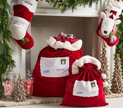 Letters To Santa Red Velvet Santa Bags Pottery Barn Kids