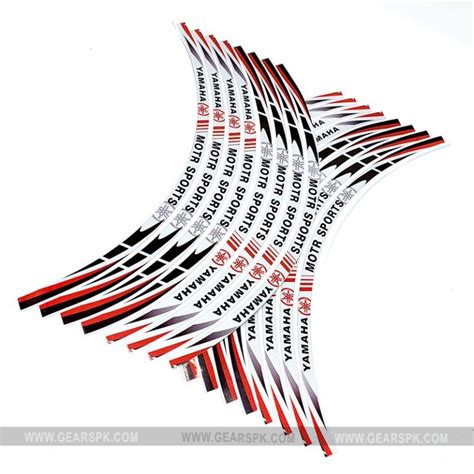 Yamaha Motor Sport Reflective Rim Stickers Red Gearspk