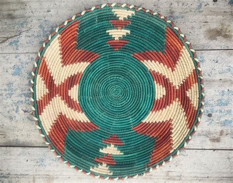 Flat Basket To Hang On Wall Bohemian Decor Southwestern Decor Native