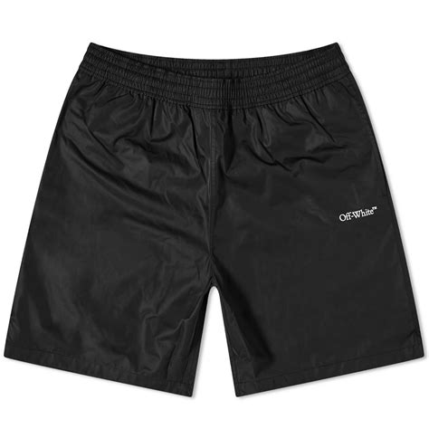 Off White Men S Arrow Swim Shorts In Black White Off White