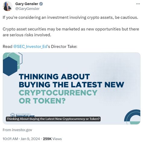 SEC Chair Gary Gensler Issues Crypto Investing Advice Lawyers See As