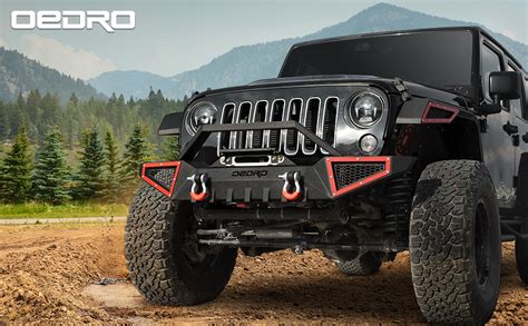 OEDRO Parachoques Delantero Compatible Con Jeep Wrangler JK Y Unlimited