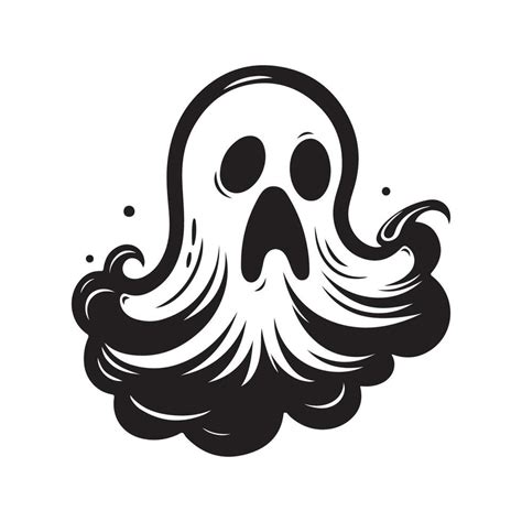 ghost, vintage logo line art concept black and white color, hand drawn illustration 24661967 ...