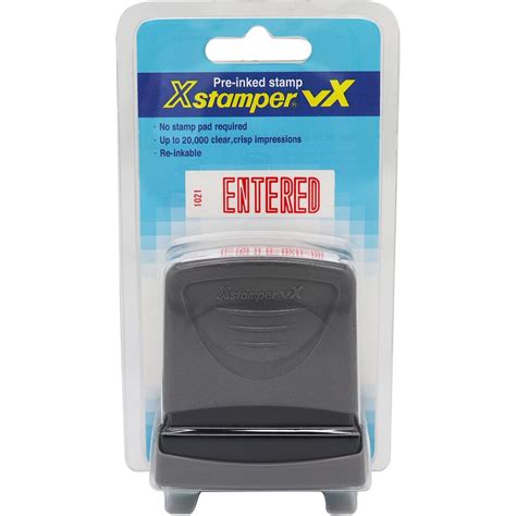 Xstamper Entered Stamp Red Big W