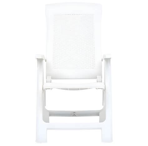 Chaises Inclinables De Jardin Pcs Plastique Blanc