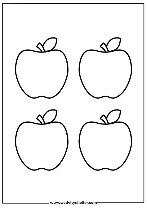 Apple Template Printable Activity Shelter