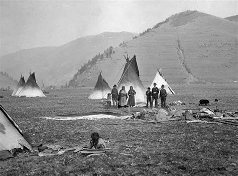 Flathead Indian Camp Southeast Of Missoula Montana 1890 95