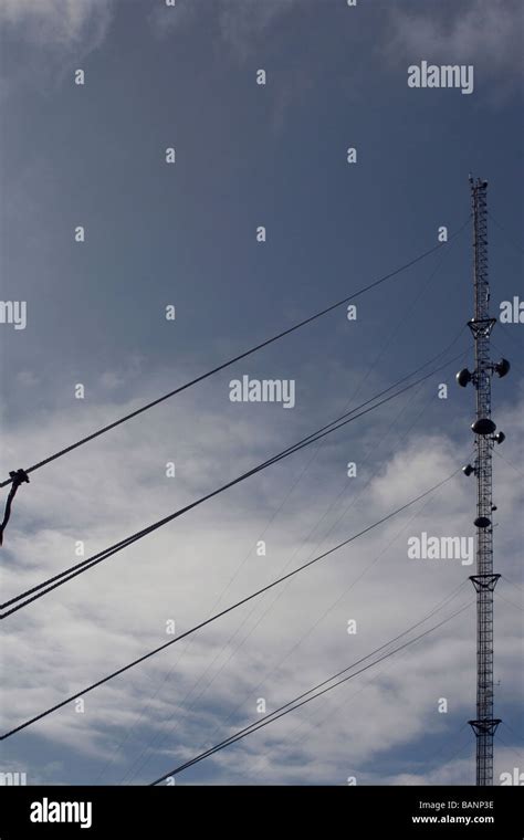 Guy Wires And Microwave Communications Tower Stock Photo Alamy