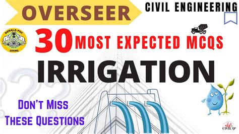 Irrigation Engineering Civil Engineering Most Expected Questions