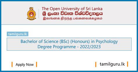 Psychology Degree Programme 2022 Open University Of Sri Lanka