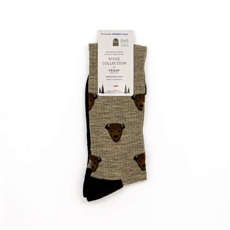 Men S Mismatched Bison Socks By Friday Sock Co RAM Shop