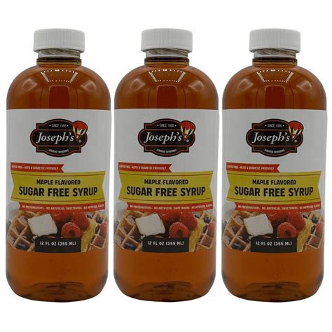 Joseph S Sugar Free Maple Syrup 12 Fl Oz Size 3 Bottles