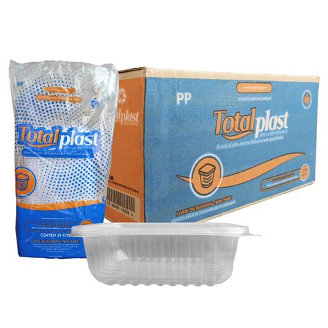 Pote Plast Pp Kit Tampa Transp Retangular Ml Totalplast X Und