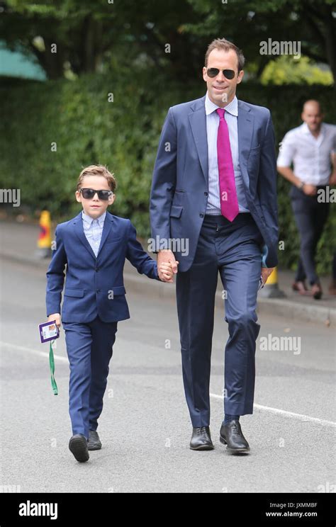 Greg Rusedski and his son arriving at Wimbledon Featuring: Greg ...