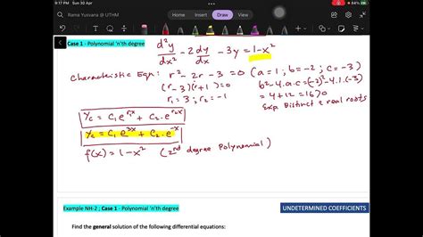 Part 213 Non Homogeneous Second Order Linear Differential Equation Math For Engineering