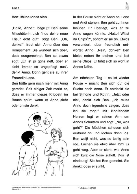 Leseprobe Lesetexte Klasse Zum Ausdrucken Lesen Und Verstehen