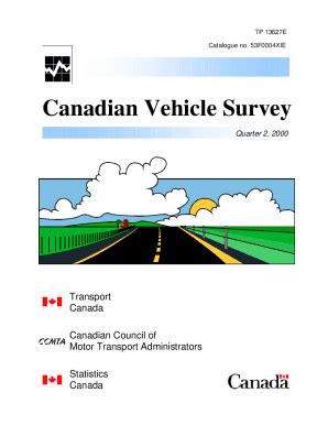 Fillable Online Publications Gc Canadian Vehicle Survey Passenger