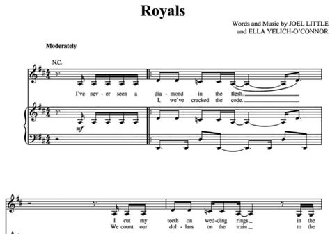 Lorde-Royals Free Sheet Music PDF for Piano | The Piano Notes