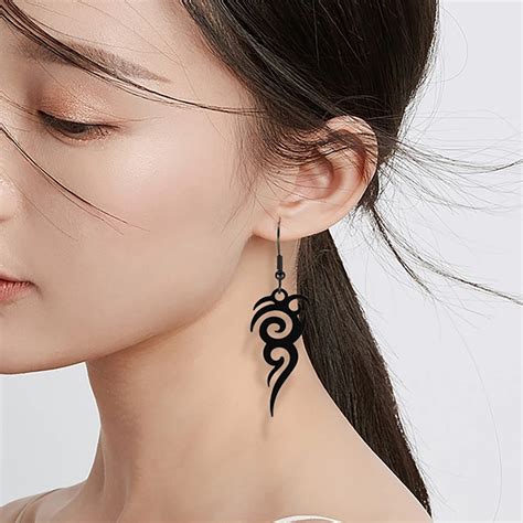 Skyrim Boucles D Oreilles Tribales Gothiques En Acier Inoxydable Pour