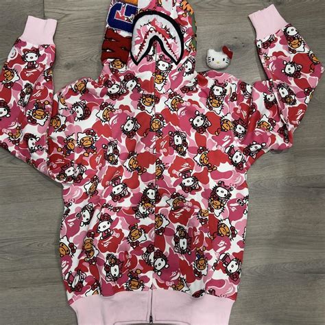 Rare Hello Kitty Bape Hoodie Pink Edition Brand New.... - Depop