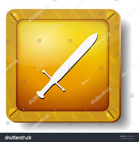 Golden Sword Icon Stock Vector Royalty Free 142098469 Shutterstock