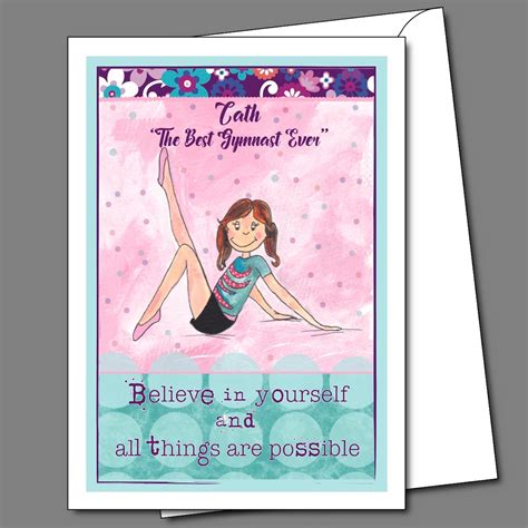 Gymnastics Personalised Birthday Card Gymnastics Birthday Card