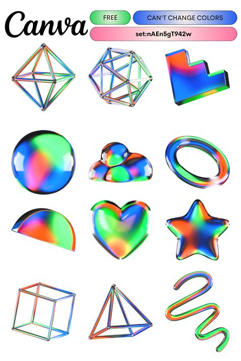 Canva Elements Canva Elements Keyword 3d Glow Glass Geometric